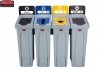 Stacja do Recyklingu Slim Jim® 4 stumienie 87L closed (black)/paper (blue)/bottles (yellow)/closed (brown)